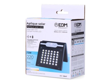 Aplique solar con sensor color negro, 2 w Aplique solar con sensor color negro, 2 w