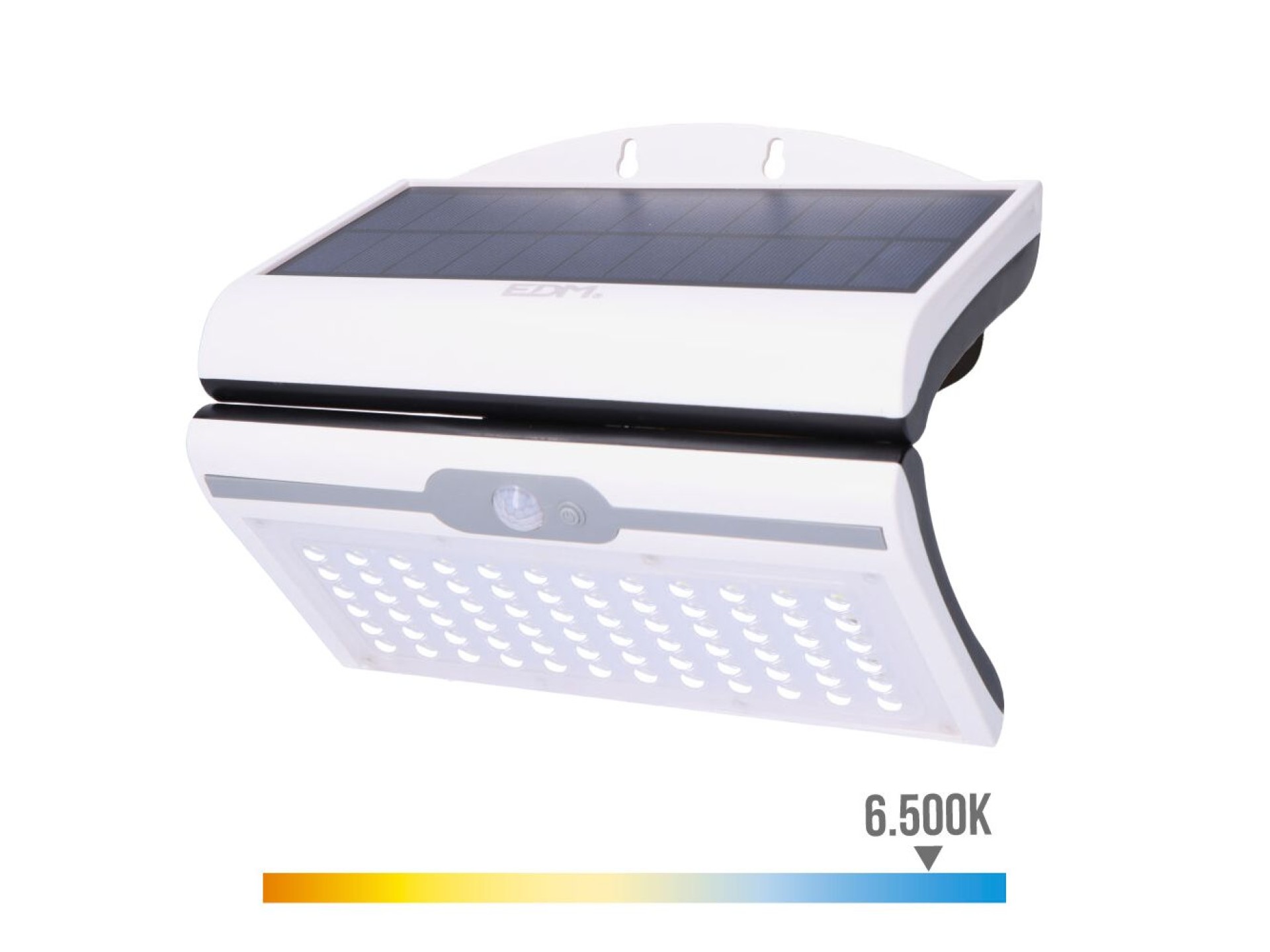 Candeeiro de parede solar 6w 430lm 6.500k com sensor, cor branco