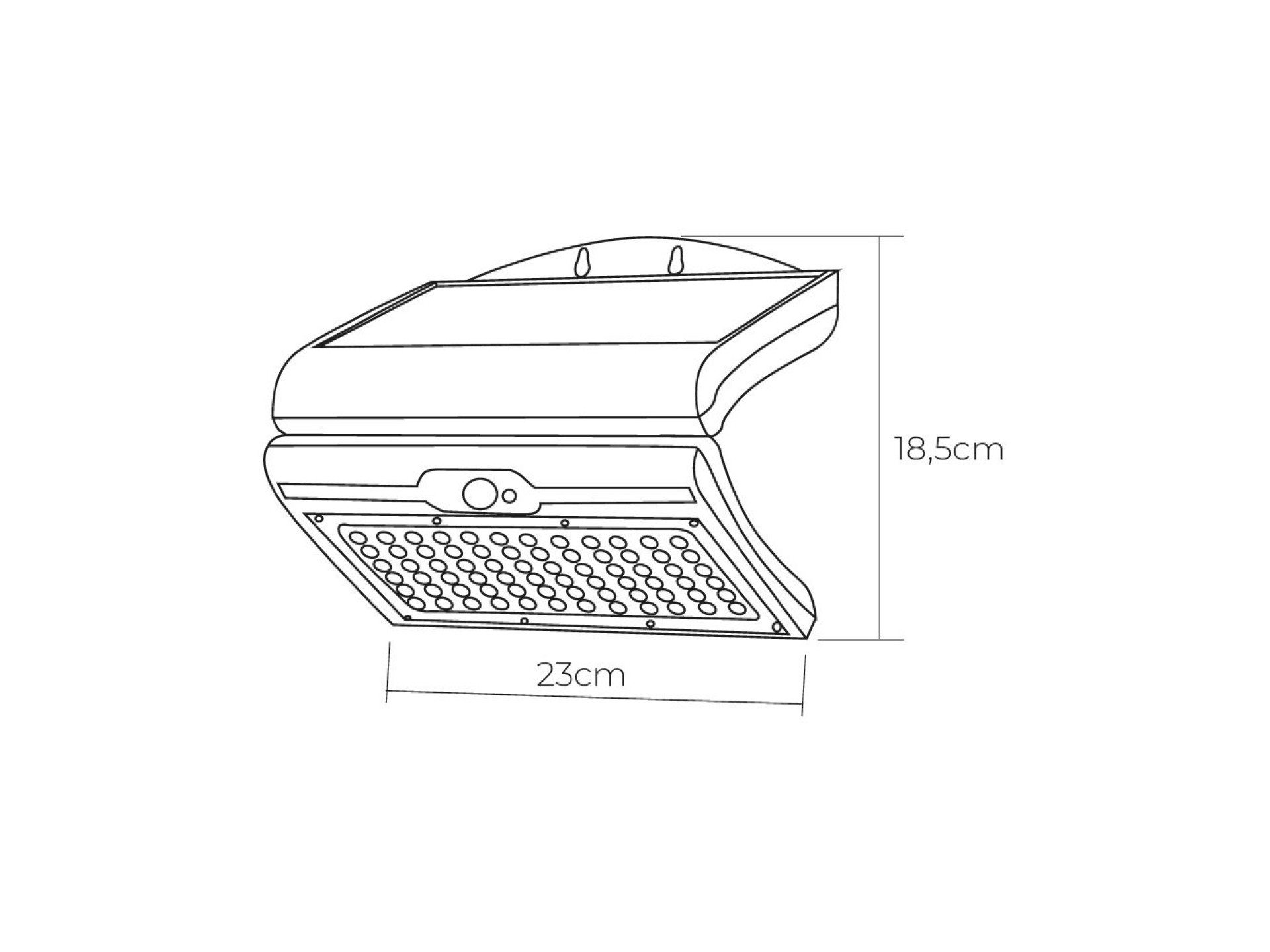 Candeeiro de parede solar 6w 430lm 6.500k com sensor, cor branco
