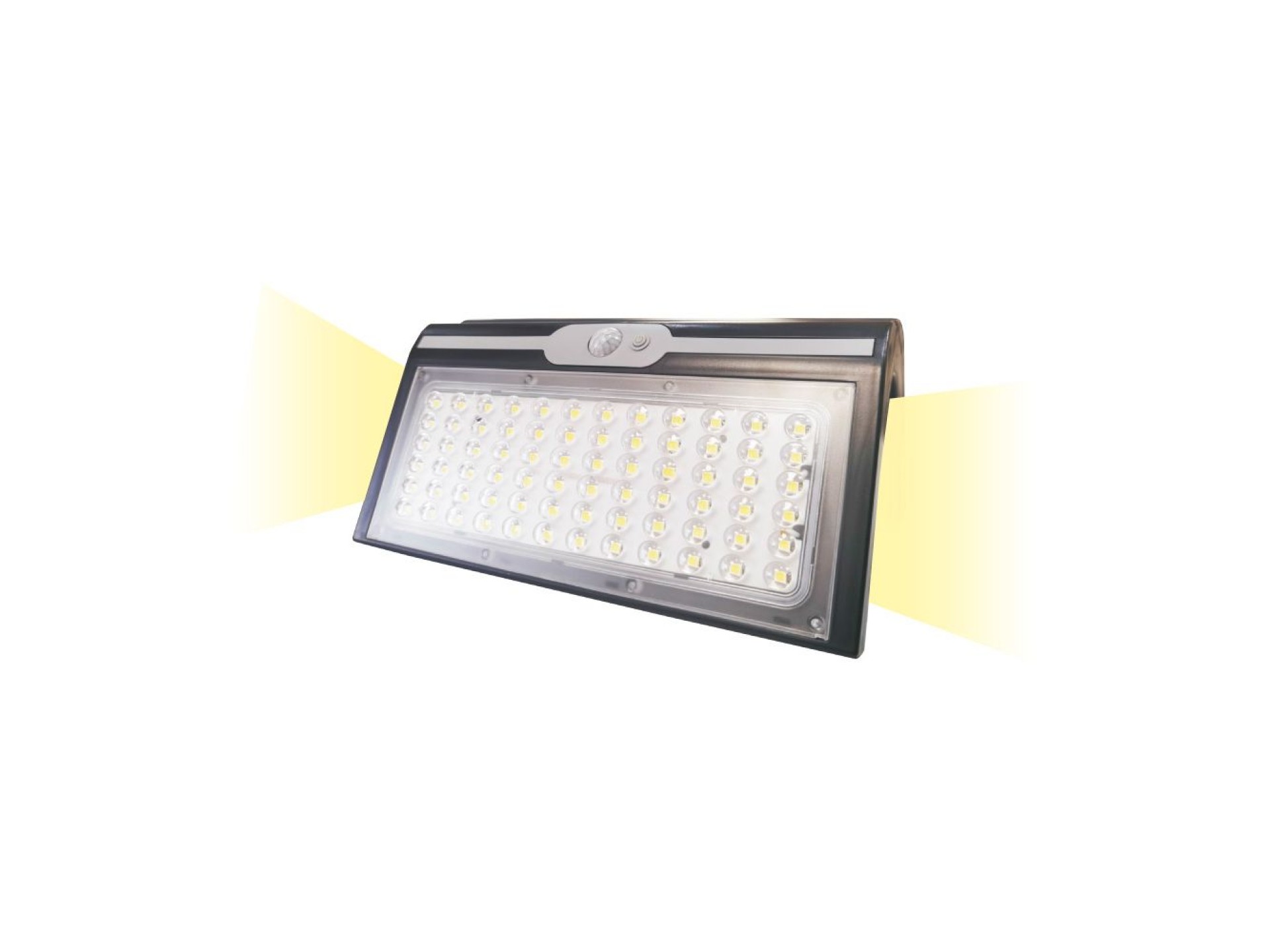Aplique solar 6w 430lm 6.500k con sensor, color negro