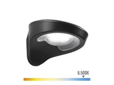 Candeeiro solar 2w 200lm 6500k com sensor cor preto edm