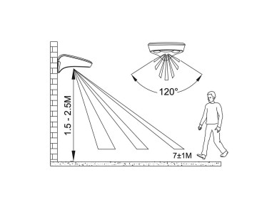 Candeeiro solar 2w 200lm 6500k com sensor cor branco edm