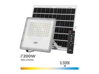Foco proyector led solar 200 w 1500 lm 6500 k luz fr�a