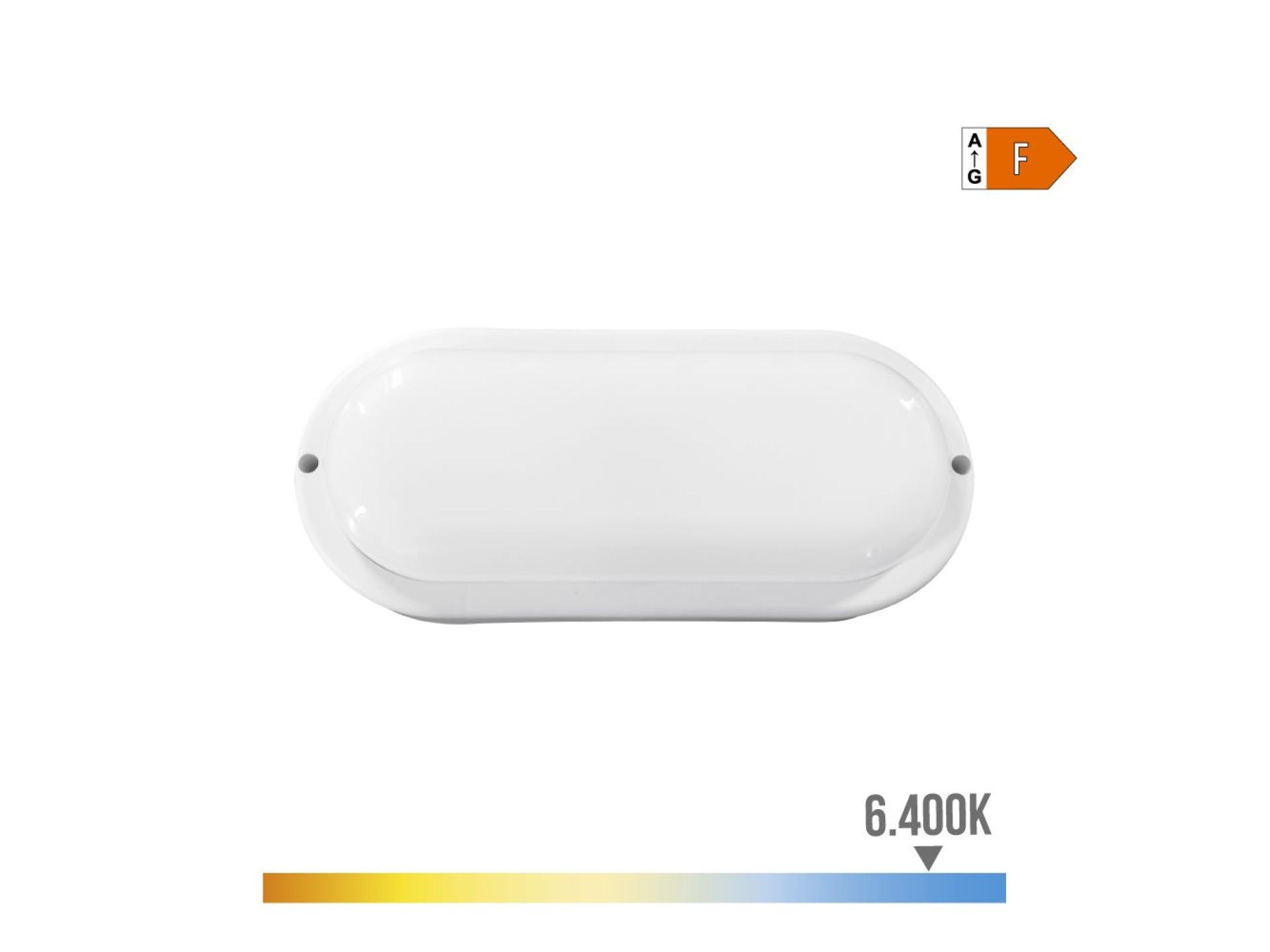 Aplique led oval 18 w 1820 lm 6400 k 10,2 x 4,5 x 23 cm