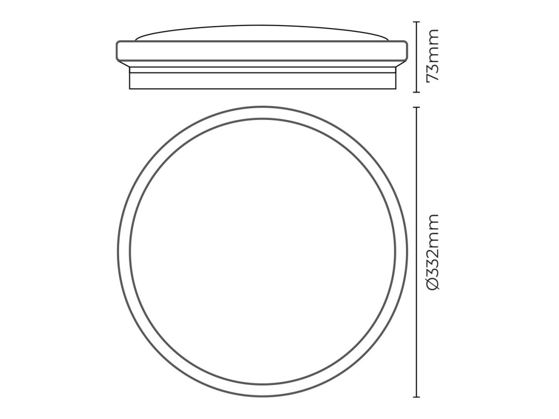 Candeeiro de superf�cie circular led efeito madeira 18 w 1820 lm 6500 k �33 x 5,5 cm