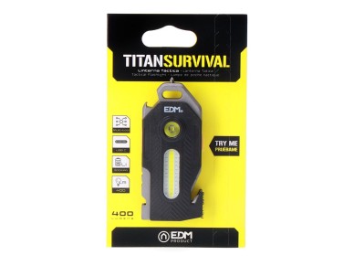 6-in-1 safety flashlight titan survival 2 leds, 400 lm, 7+2.5 w 39 x 21 x 92 mm
