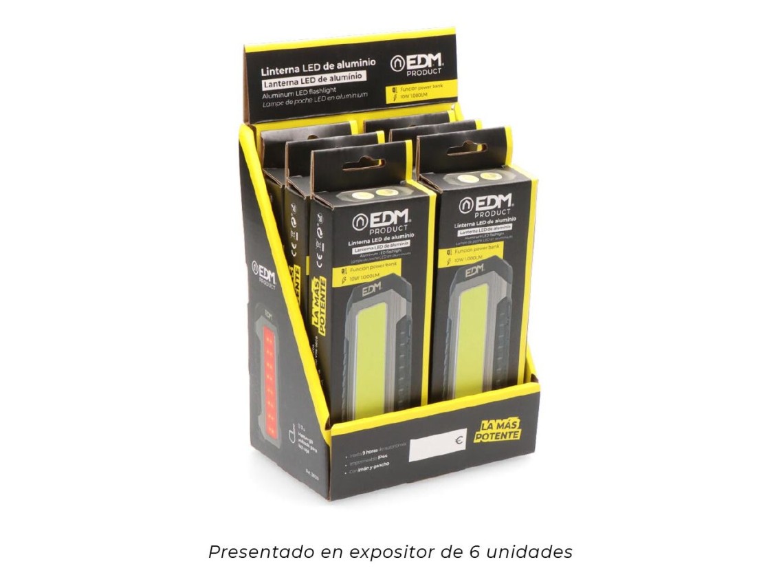 Linterna led de aluminio 10w recargable