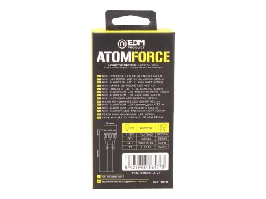 Mini lanterna led atom force, alum�nio, recarreg�vel, 10 w 420 lm