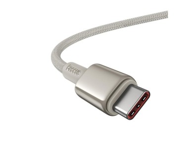 Cable de datos de carga rápida Baseus Tungsten Gold Tipo-C a Tipo-C, 100 W, 2 m, titanio, Galax
