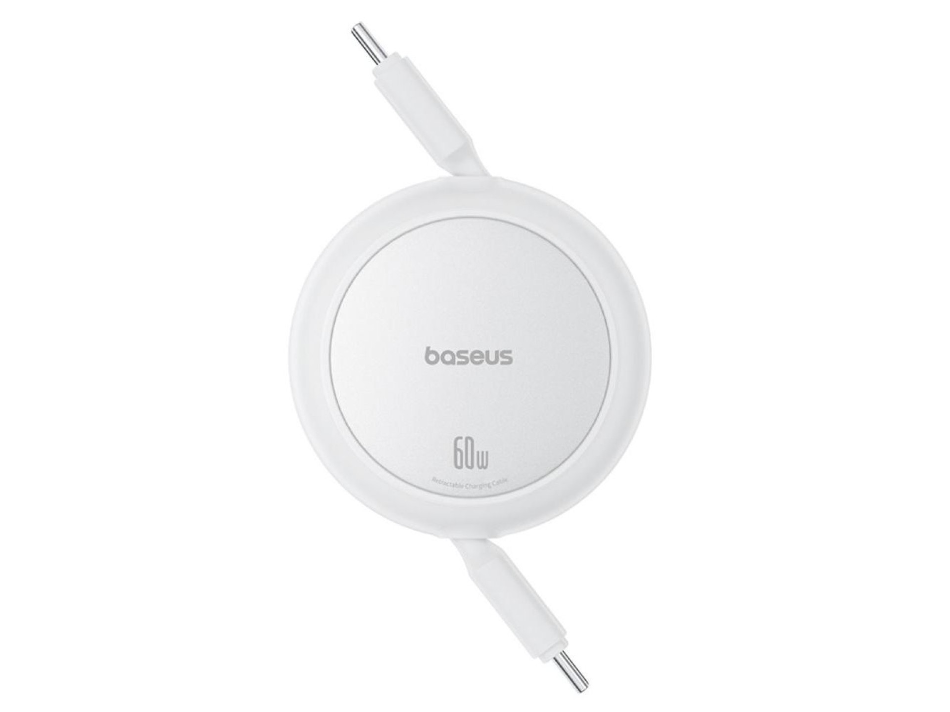 Cable de carga Baseus Free2Pull Mini USB-C a USB-C 60 W 1 m Blanco Luna