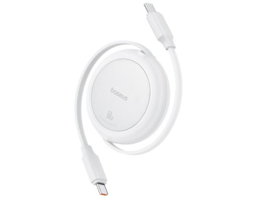 Baseus Free2Pull Mini Charging Cable USB-C to USB-C 60W 1m Moon White