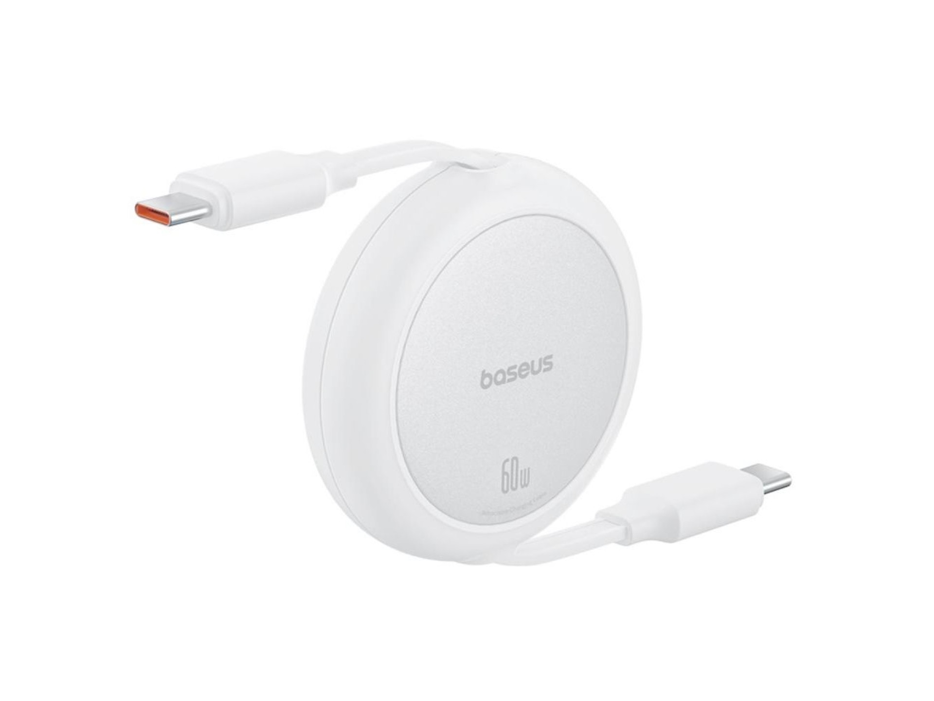 Cable de carga Baseus Free2Pull Mini USB-C a USB-C 60 W 1 m Blanco Luna