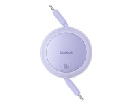 Cable de carga Baseus Free2Pull Mini USB-C a USB-C de 60 W y 1 m, color morado nebulosa
