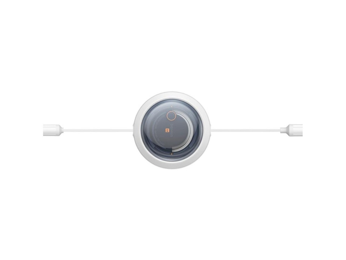 Baseus Free2Draw Retractable Crystal Fast Charging Data Cable USB to M+L+C 3.5A 1.1m Moon White