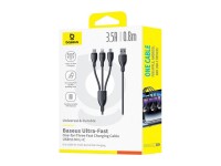 Baseus Ultra-Fast One-for-Three Fast Charging Cable USB-A to M+L+C 3.5A 0.8m Cosmic Black Baseus Ultra-Fast One-for-Three Fast Charging Cable USB-A to M+L+C 3.5A 0.8m Cosmic Black