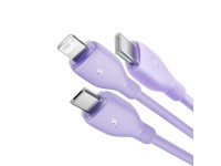 Baseus Ultra-Fast One-for-Three Fast Charging Cable USB-A to M+L+C 3.5A 1.3m Nebula Purple Baseus Ultra-Fast One-for-Three Fast Charging Cable USB-A to M+L+C 3.5A 1.3m Nebula Purple