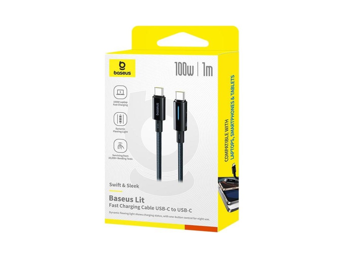 Baseus Lit Cable USB-C - USB-C 2m 100W Cosmic Black
