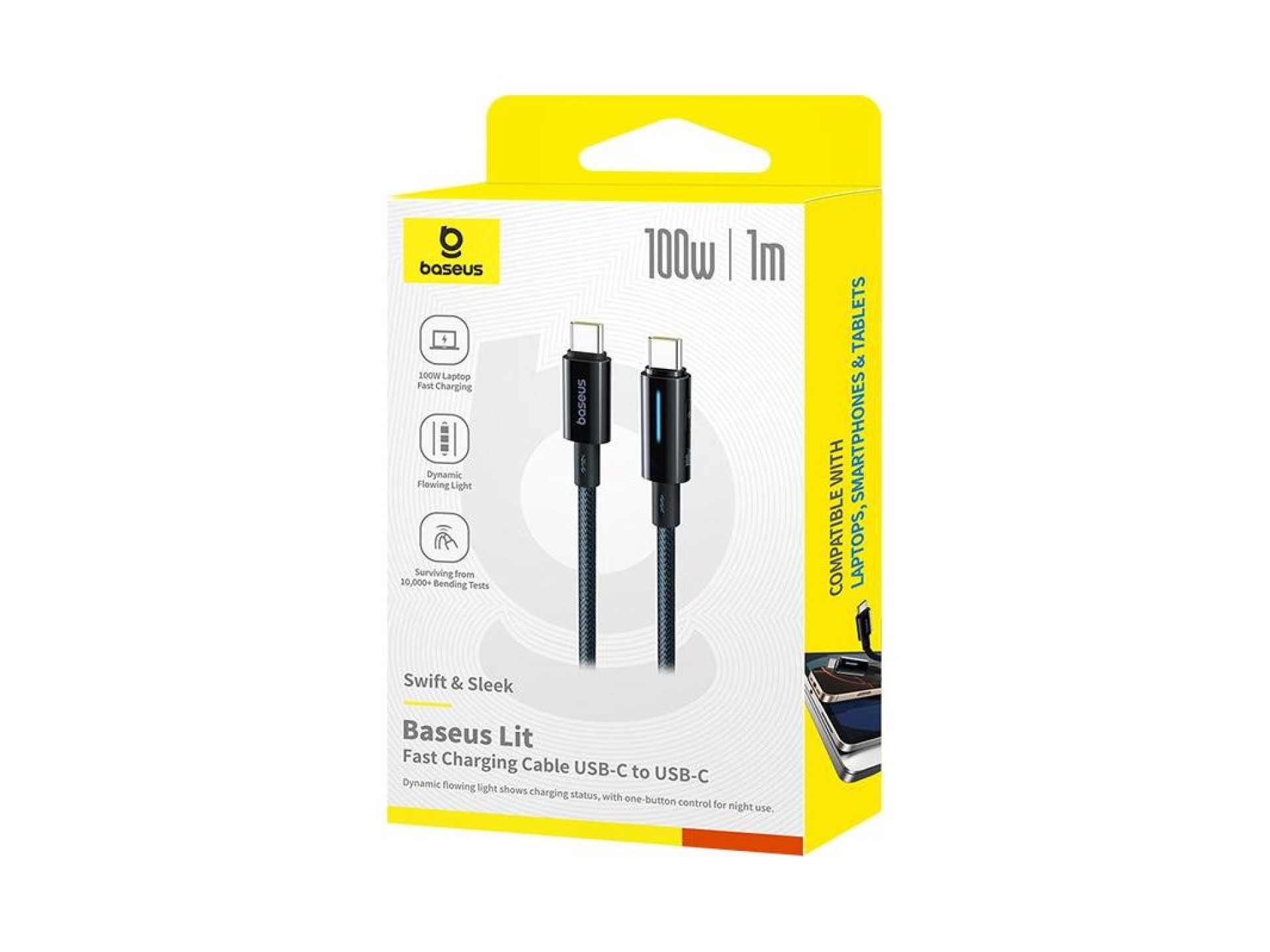 Baseus Lit Cable USB-C - USB-C 2m 100W Cosmic Black