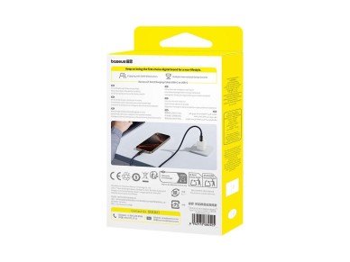Cable USB-C Baseus Lit de 2 m y 100 W, color negro c�smico
