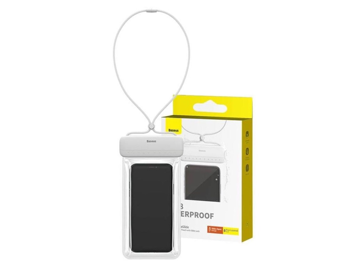 Baseus AquaGlide Waterproof Phone Pouch with Slide Lock Moon White