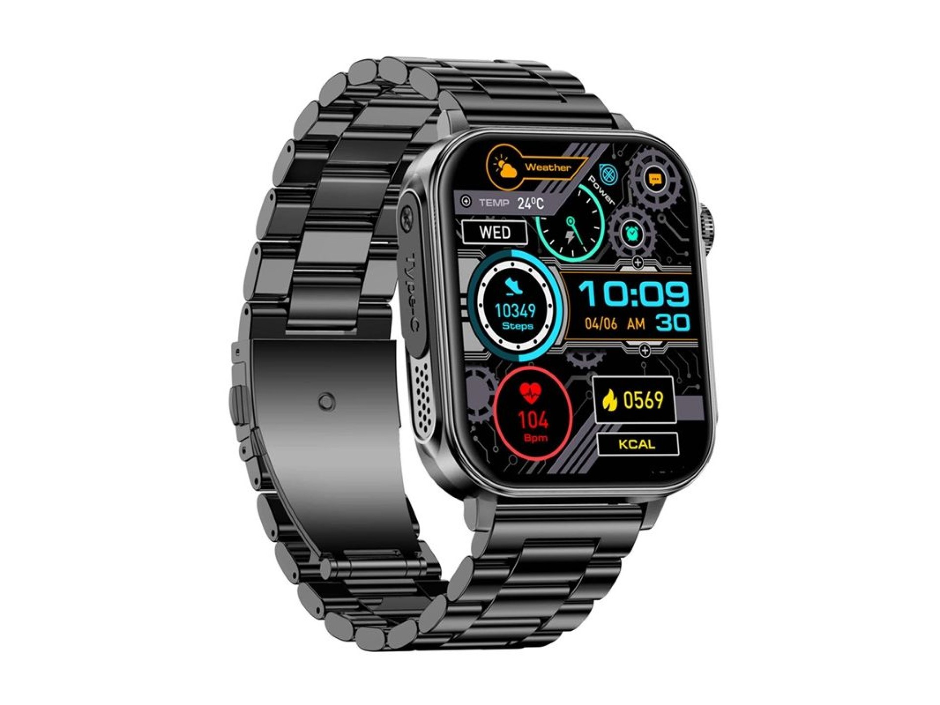 Relógio inteligente Colmi P80 (preto aço)