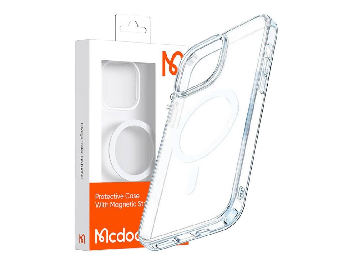 Funda magnética McDodo Crystal para iPhone 14 Pro Max (transparente)