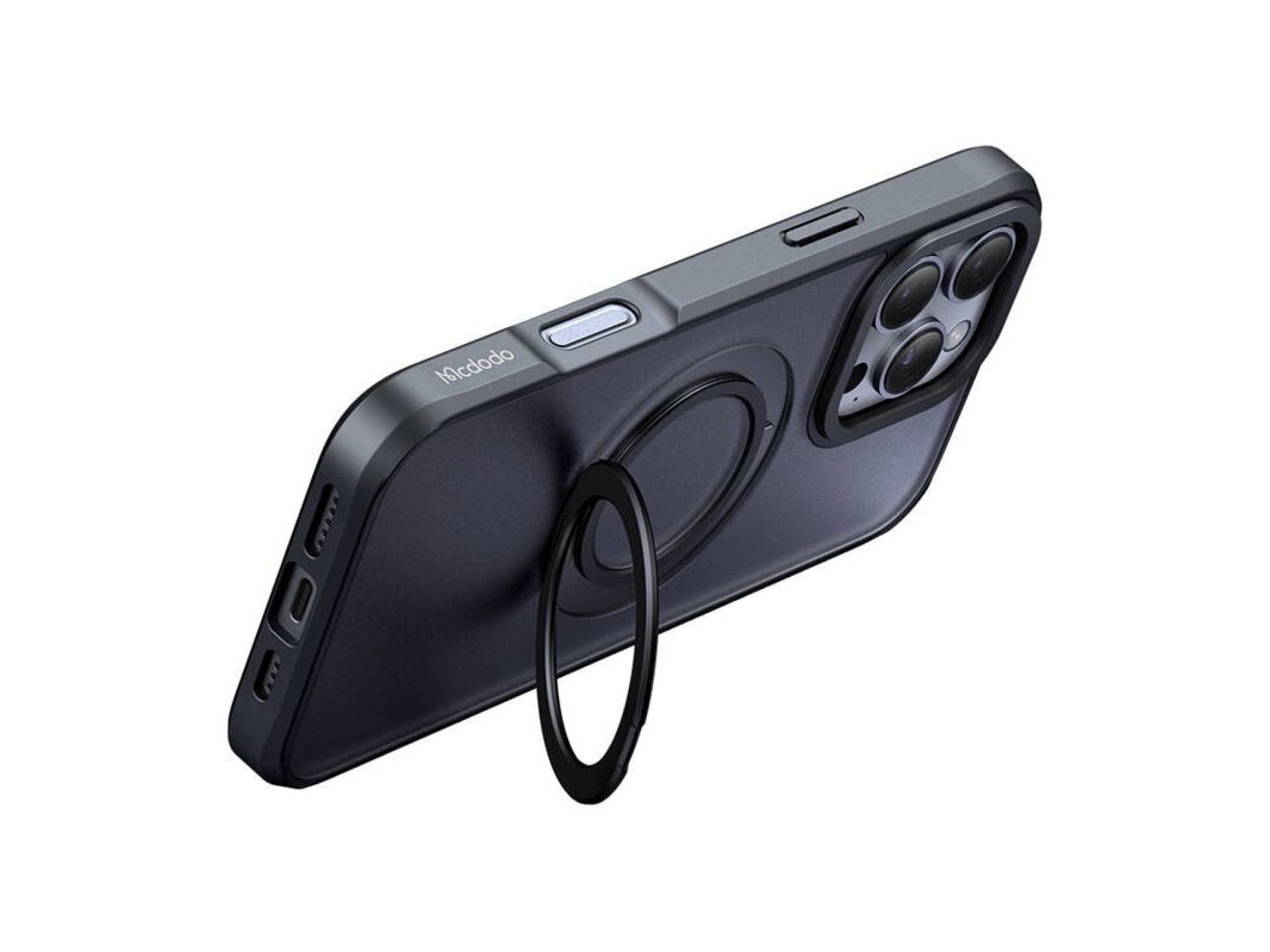 McDodo PC-4932 MagSafe case for iPhone 16 Pro with stand (black)
