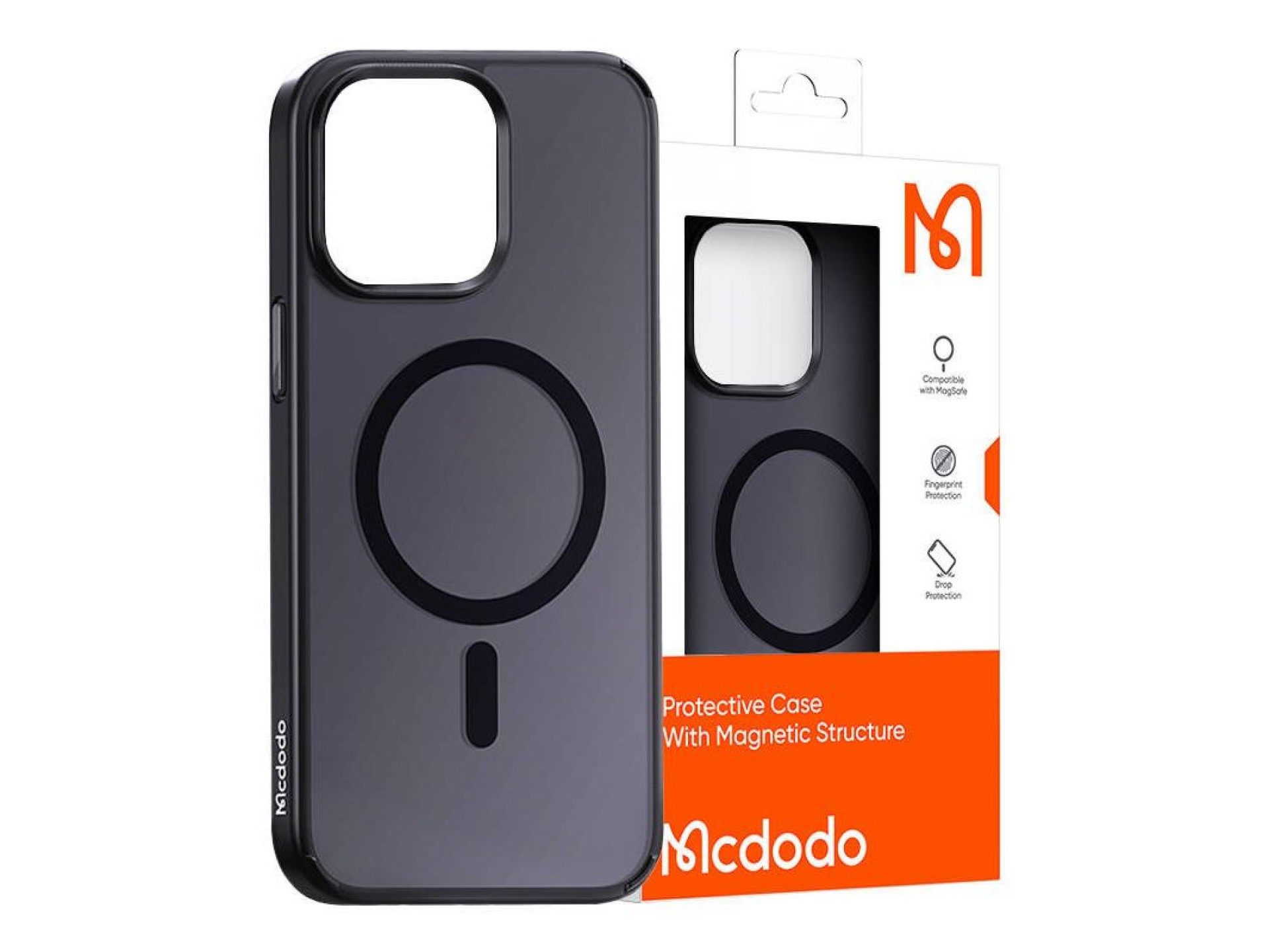 Capa magnética McDodo para iPhone 15 Pro (preta)