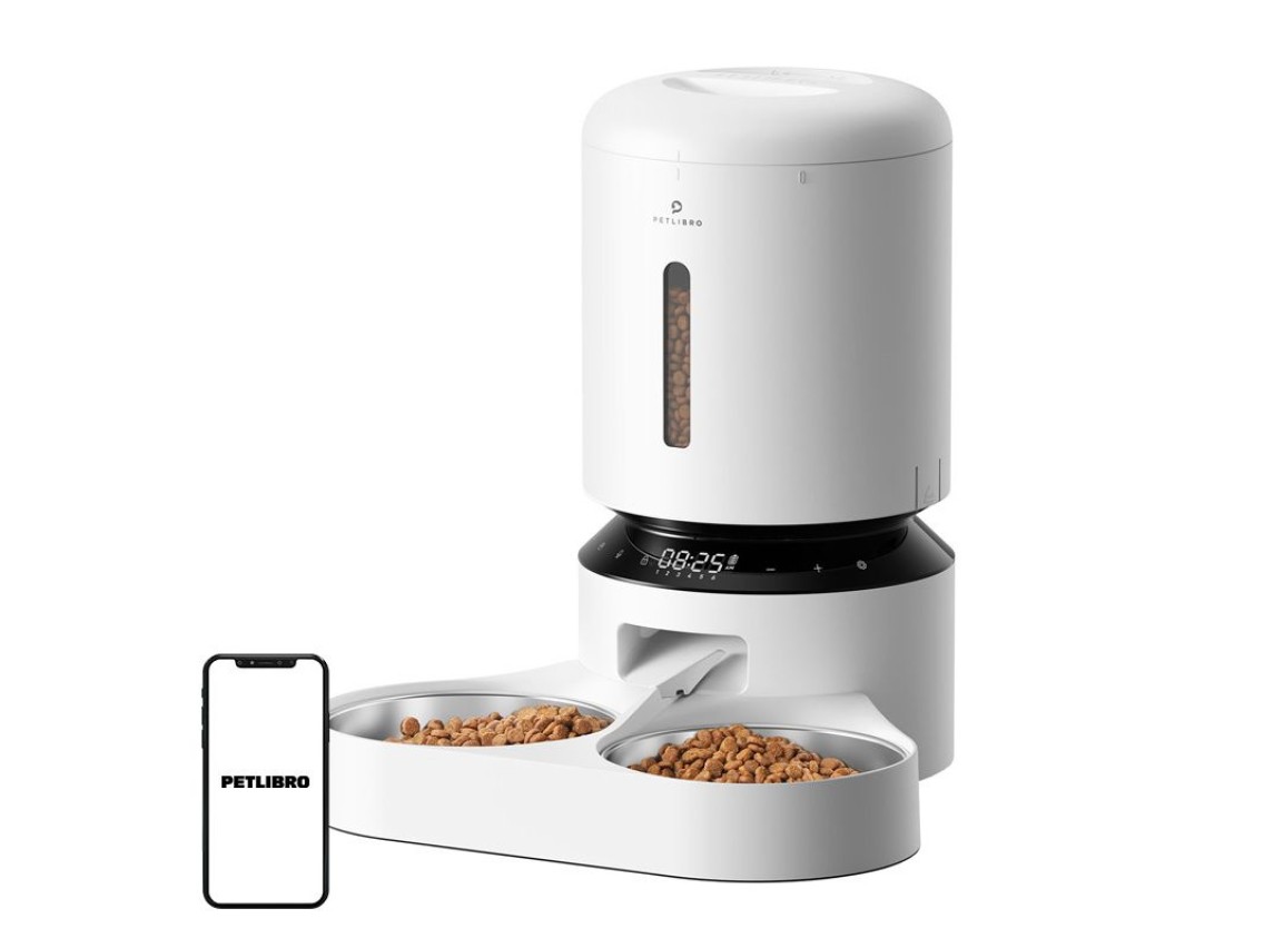 Dispensador de comida Petlibro Granary con doble cuenco 5L (blanco)