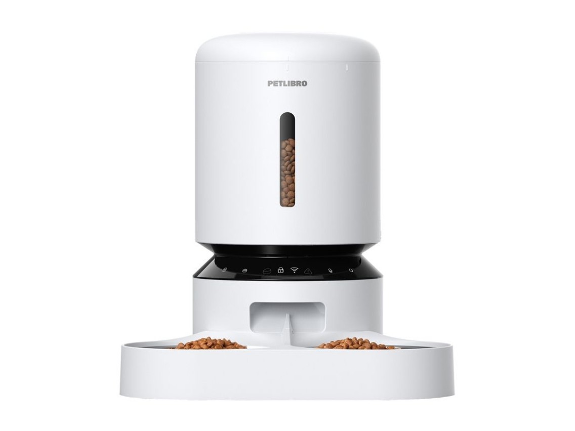 Dispensador de comida Petlibro Granary con doble cuenco, Wifi, 5 l (blanco)