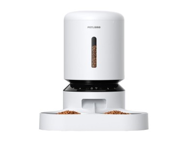 Dispensador de comida Petlibro Granary con doble cuenco, Wifi, 5 l (blanco)