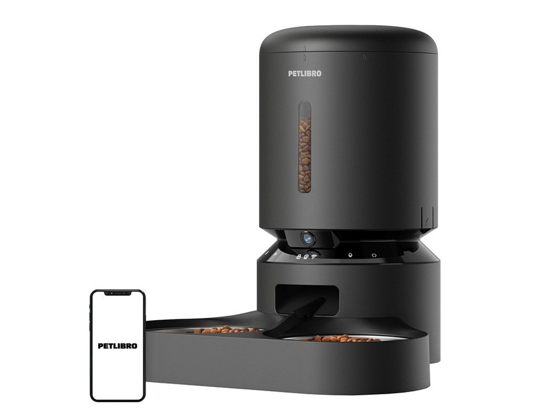 Petlibro Granary camera food dispenser with double bowl, 5L (black)