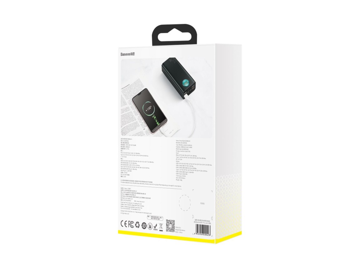 Baseus power bank Amblight 65W 30000mAh black