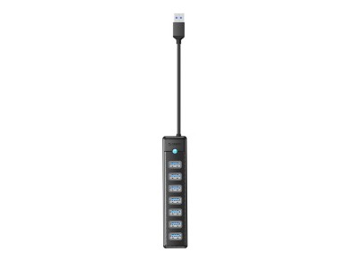 Adaptador concentrador USB a 7 puertos USB 3.0 Orico PW7U (negro)