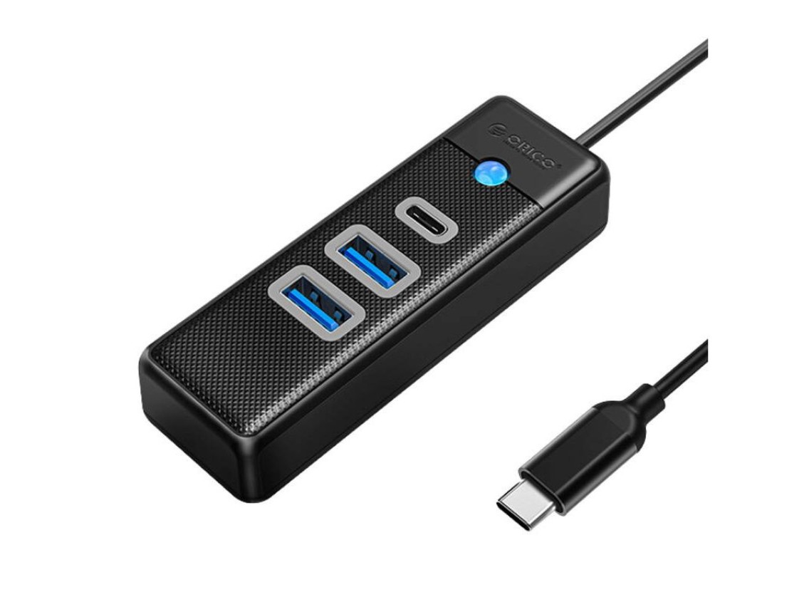 Orico Hub USB-C to 2x USB 3.0 + USB-C, 5 Gbps, 0.15m (Black)