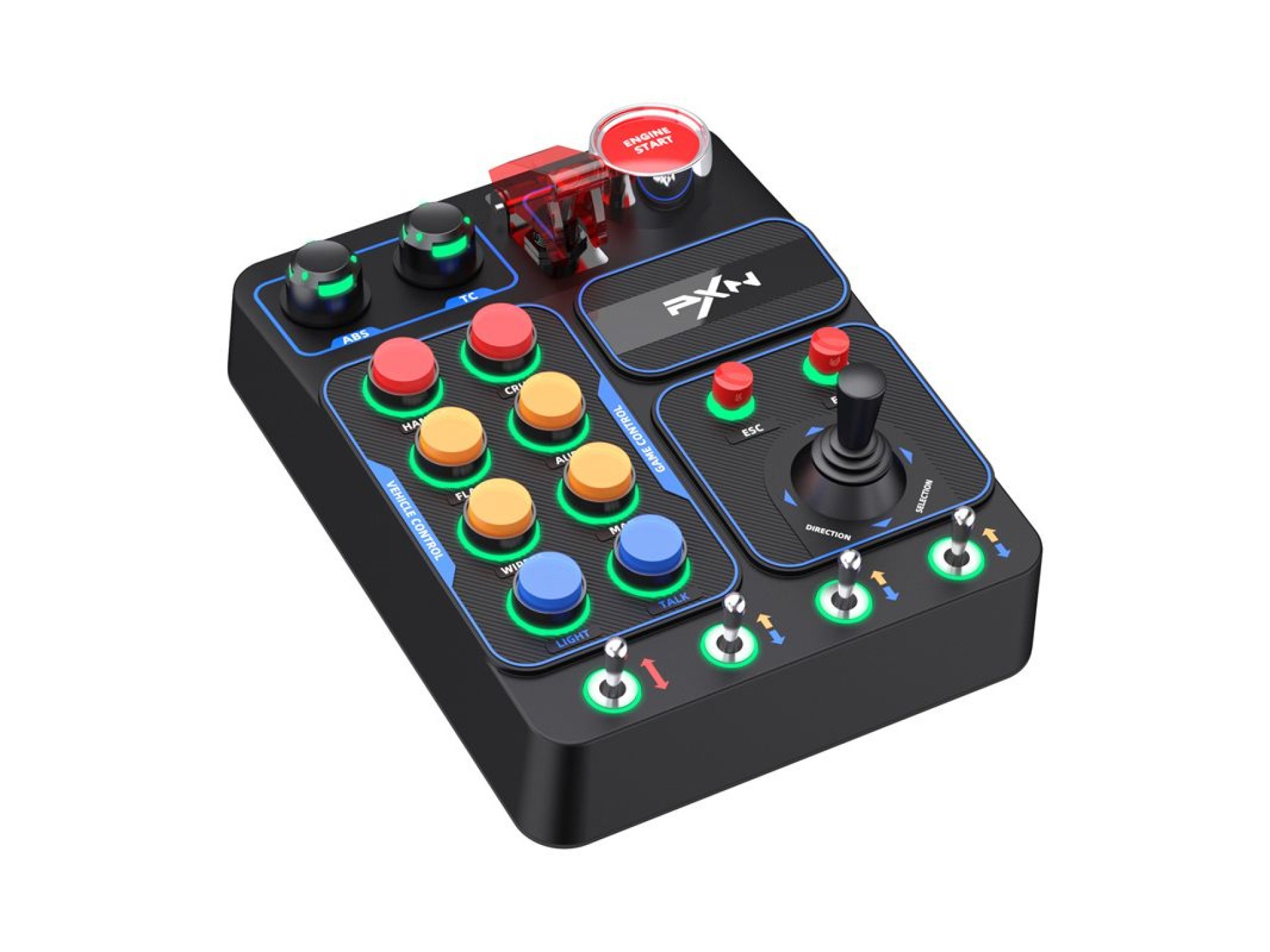 Painel de botões da caixa de controle PXN CB1 para simracing