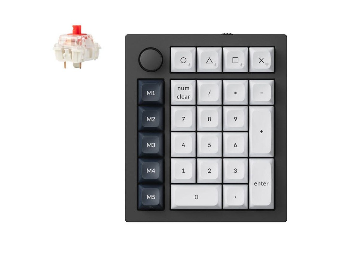 Keychron Q0 Max RGB Wireless Numeric Keyboard, Red Switch (Black) [Q0M-M1].