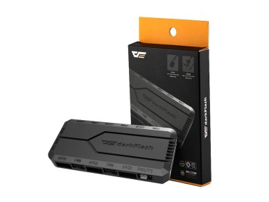 Caixa de controle de ventoinhas para computador Darkflash RC2 RGB PWM + controle remoto (preta)