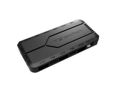 Caixa de controle de ventoinhas para computador Darkflash RC2 RGB PWM + controle remoto (preta)