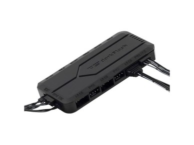 Caixa de controle de ventoinhas para computador Darkflash RC2 RGB PWM + controle remoto (preta)