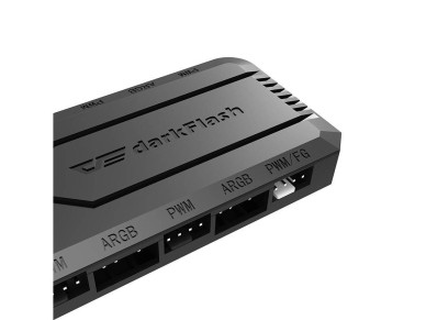 Caixa de controle de ventoinhas para computador Darkflash RC2 RGB PWM + controle remoto (preta)