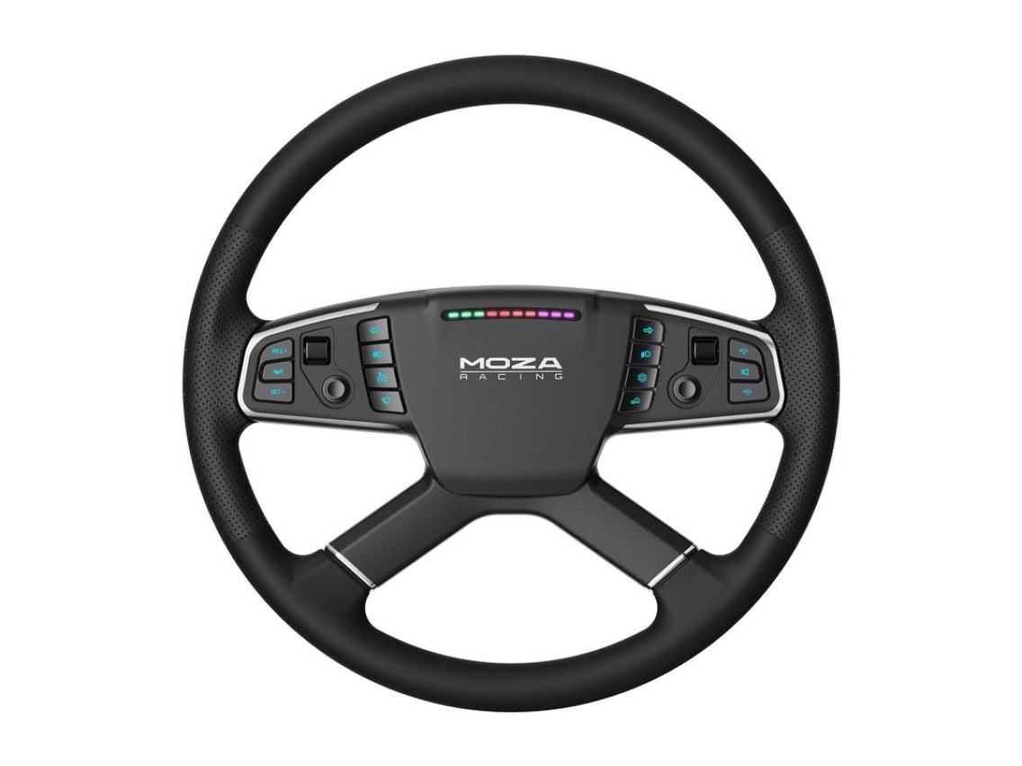 Kit de jogos - Base R5 + volante TSW para caminh�o + pedais SRP-Lite + abra�adeiras Moza Racing RS07
