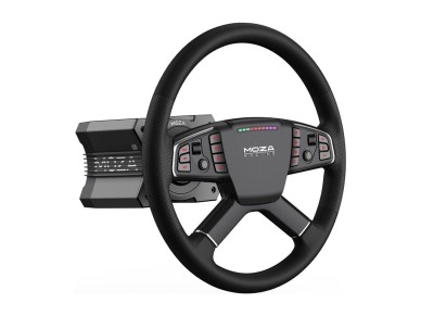 Conjunto de juego: base R5 + volante TSW para cami�n + pedales SRP-Lite + abrazaderas Moza Racing RS
