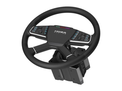 Conjunto de juego: base R5 + volante TSW para cami�n + pedales SRP-Lite + abrazaderas Moza Racing RS