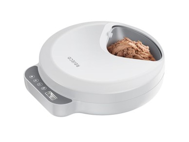 Comedero para gatos Rojeco F26 de 4 comidas, versión con botón y 2 bolsas de hielo (blanco) Comedero para gatos Rojeco F26 de 4 comidas, versión con botón y 2 bolsas de hielo (blanco)