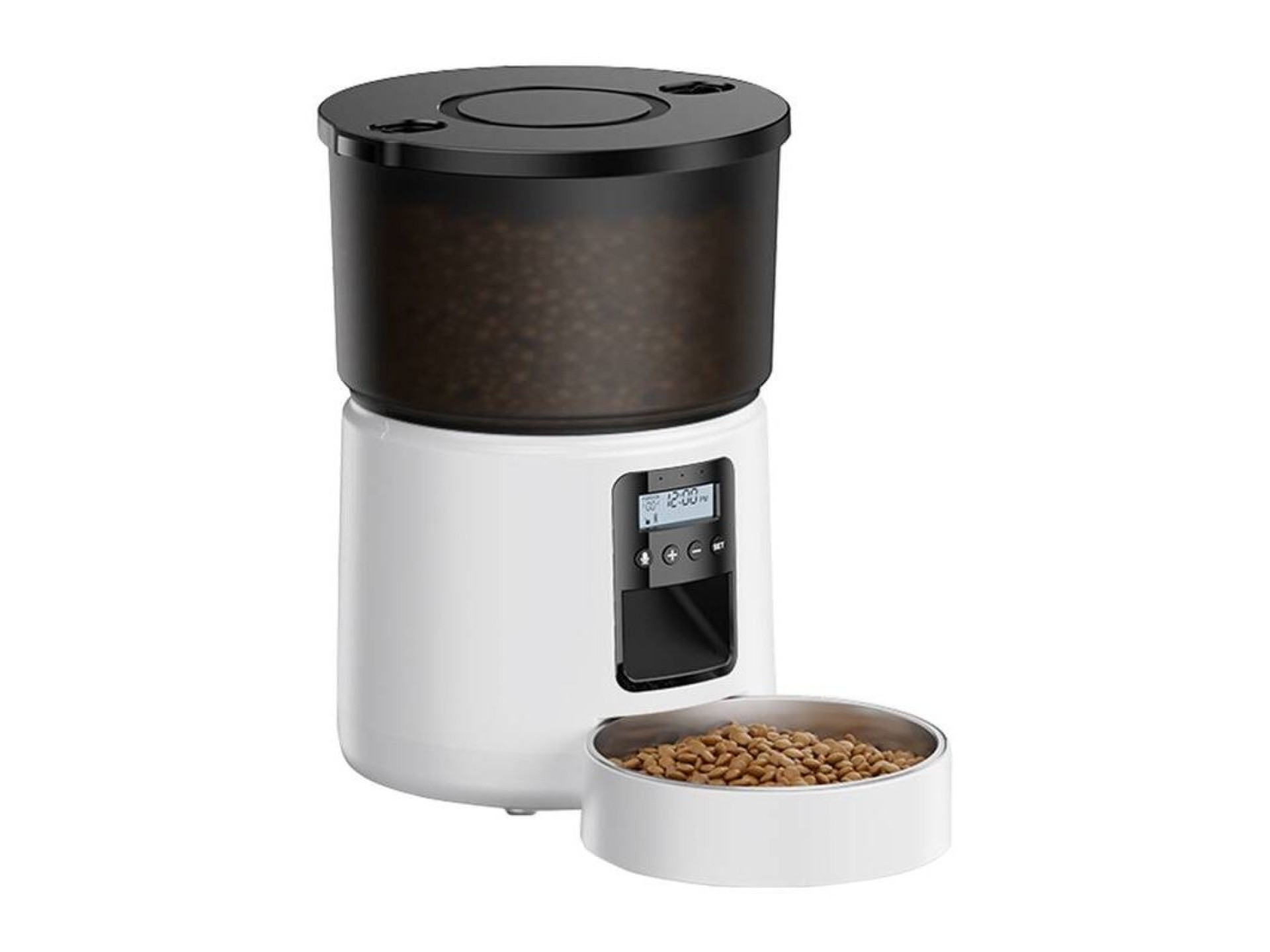 Dispensador automático de alimentos Rojeco 3L, versión con botón (blanco)