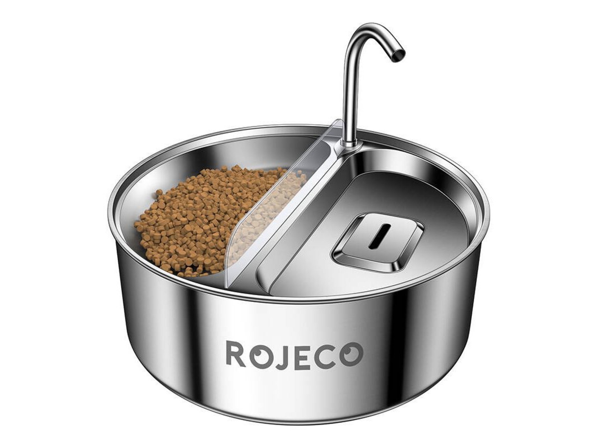 Bebedero y comedero para mascotas 2 en 1 de acero inoxidable, 3,2 l, Rojeco