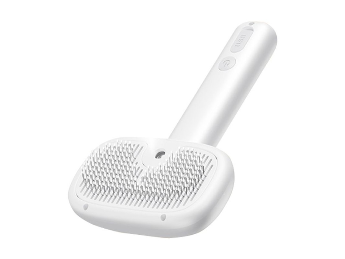 Rojeco hair grooming brush with steam function (white)