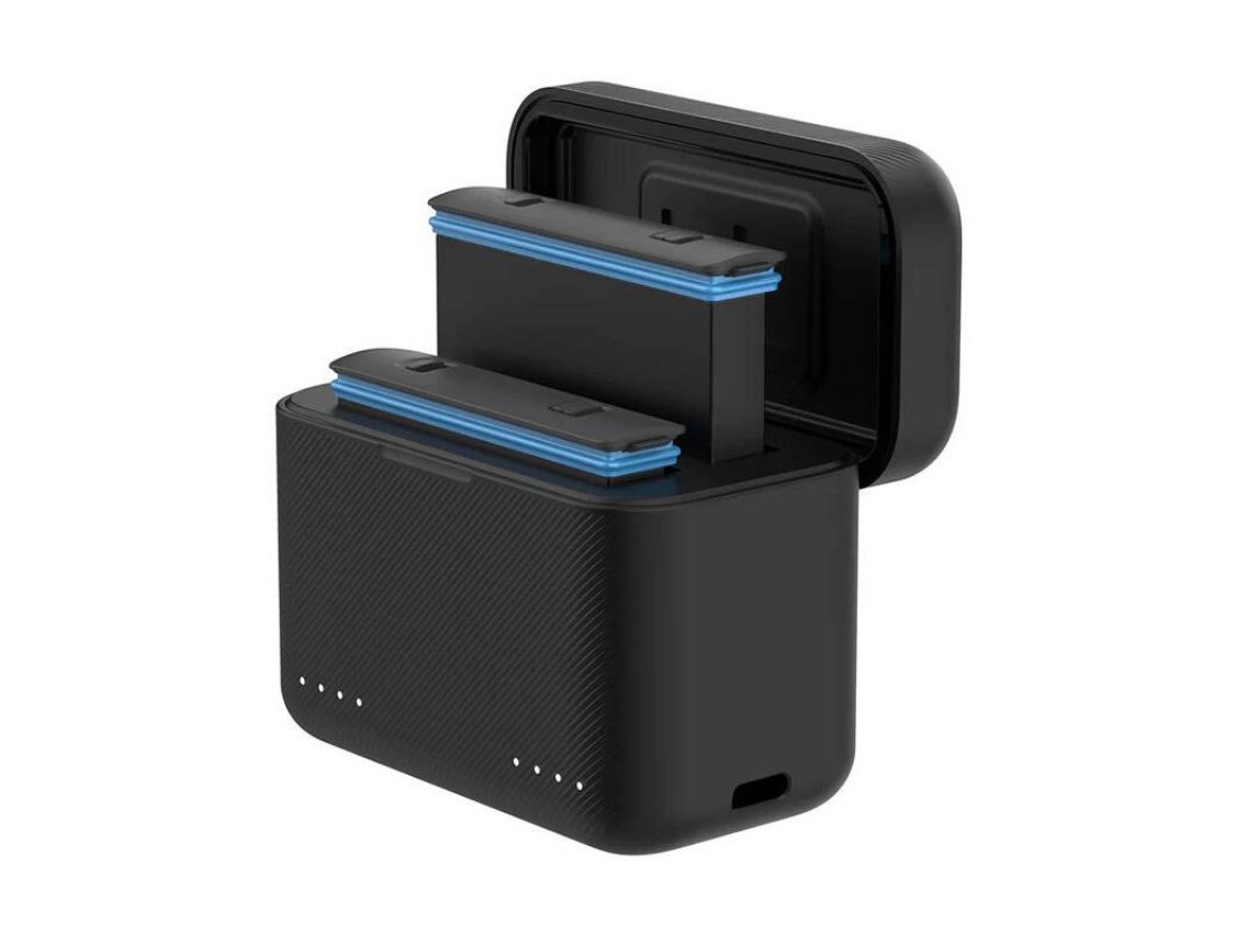 Carregador TELESIN de 2 slots + armazenamento de cartão para Insta360 X4