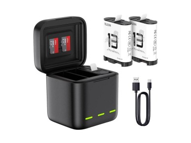 Carregador de bateria de tr�s canais para GoPro Hero 13 Black Telesin (S0-BCG-10-TGP)
